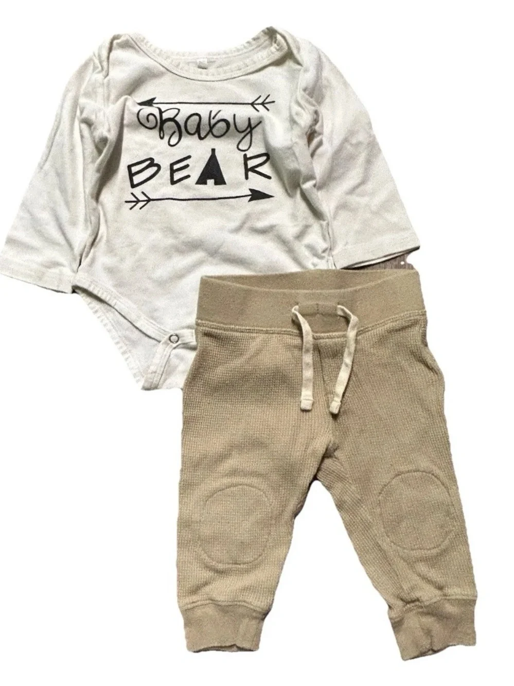 Baby Boy Fall Halloween Plaid Button Down Sweatpants Khakis Size 6-9 Months
